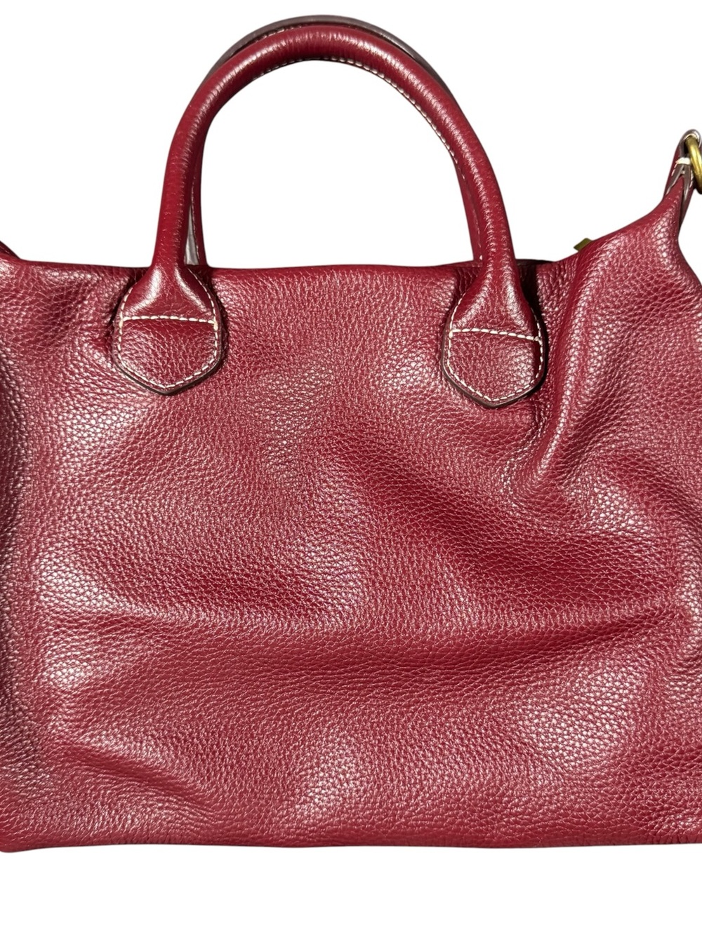 G.I.L.I. Pebbled Leather Tote in Oxblood Red